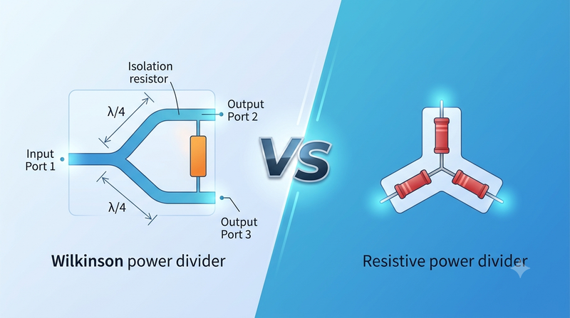 Wilkinson Power Divider vs. Resistive Power Divider