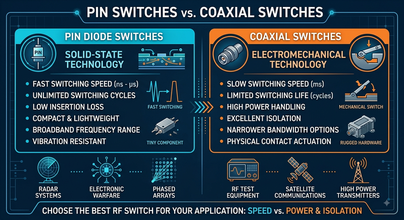 Pin Switches vs. Coaxial Switches
