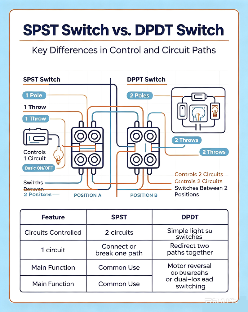 SPST Switch vs. DPDT Switch