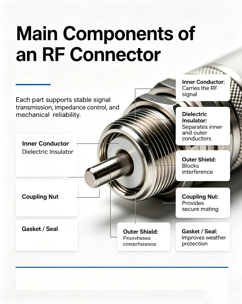Main Components of an RF Connector