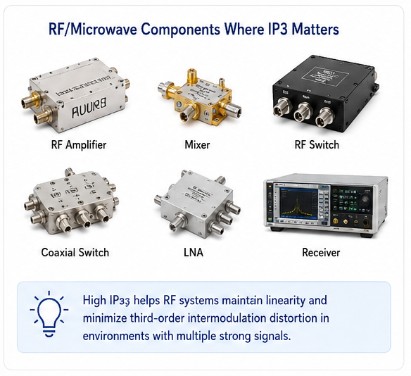 RF/Microwave Components Where IP3 Matters