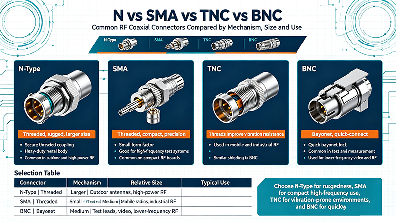 N vs SMA vs TNC vs BNC