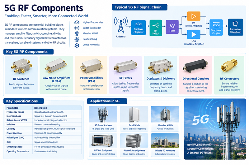 5G RF Components: Types, Functions, and Applications