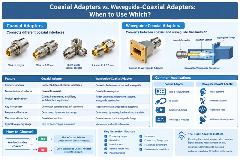 Coaxial Adapters vs. Waveguide-Coaxial Adapters: When to Use Which?